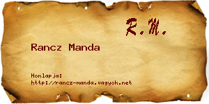 Rancz Manda névjegykártya